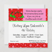 Invitation Red Pink aux fraises (Dos)