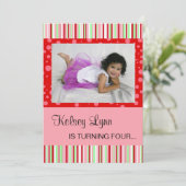 Invitation Red Pink aux fraises (Debout devant)