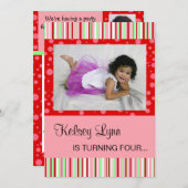 Invitation Red Pink aux fraises (Devant / Derrière)