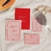 Invitation Red + Pink Colorful Wedding Invite