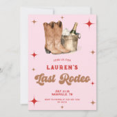Invitation Red Pink Dernier Rodeo Bachelorette Week-end (Devant)