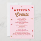 Invitation Red Pink Dernier Rodeo Bachelorette Week-end (Dos)