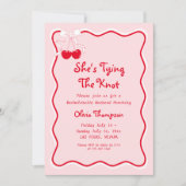 Invitation Red Pink Elle noue la Bachelorette Party (Devant)