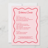 Invitation Red Pink Elle noue la Bachelorette Party (Dos)