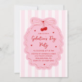 Invitation Red Pink Girly Coquette Bow Galentine's Day Party (Devant)