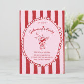 Invitation Red Pink Hand Drawn Galentine's Party (Debout devant)