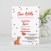 Invitation Red Pink Heart Saint-Valentin Anniversaire de la S (Debout devant)