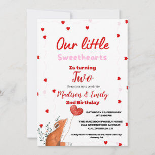 Invitation Red Pink Heart Saint-Valentin Anniversaire de la S