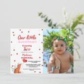 Invitation Red Pink Heart Saint-Valentin Anniversaire de la S (Debout devant)