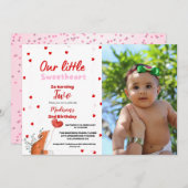 Invitation Red Pink Heart Saint-Valentin Anniversaire de la S (Devant / Derrière)