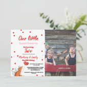 Invitation Red Pink Heart Saint-Valentin Anniversaire de la S (Debout devant)