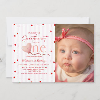 Invitation Red Pink Heart Valentine's Day Sweetheart Birthday