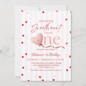 Invitation Red Pink Heart Valentine's Day Sweetheart Birthday (Devant)
