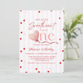 Invitation Red Pink Heart Valentine's Day Sweetheart Birthday (Debout devant)
