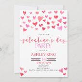 Invitation Red Pink Hearts Saint Valentin Fête de la Saint-Va (Devant)