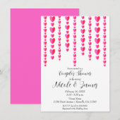 Invitation Red Pink Hearts Valentine Couple Wedding shower (Devant / Derrière)