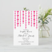 Invitation Red Pink Hearts Valentine Couple Wedding shower (Debout devant)