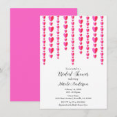 Invitation Red Pink Hearts Valentine Fête des mariées (Devant / Derrière)