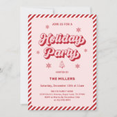 Invitation Red Pink Retro Noël (Devant)