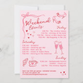 Invitation Red Pink Romantic Cupid Bachelorette Weekend (Dos)
