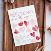 Invitation Red Pink Valentine Hearts Baby shower amoureux