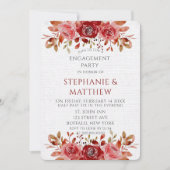 Invitation Red Pink White Linen Party (Devant)