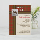 Invitation Red Plaid, Brown et Silver Stag (Debout devant)