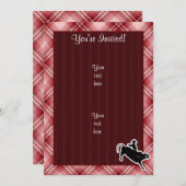 Invitation Red Plaid Bull Rider (Devant / Derrière)