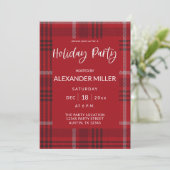 Invitation Red Plaid Flannel Fête (Debout devant)
