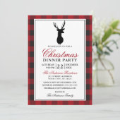 Invitation Red Plaid Russe Noël Diner Party (Debout devant)