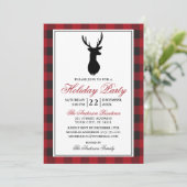 Invitation Red Plaid Rustic Fête (Debout devant)