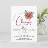 INVITATION RED POINSETTIA CHRISTMAS PARTI (Debout devant)