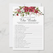 Invitation Red Poinsettia Connaissez-Vous Bien Le Jeu De Mari (Devant)