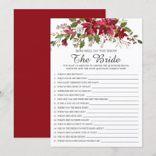 Invitation Red Poinsettia Connaissez-Vous Bien Le Jeu De Mari
