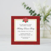 Invitation Red Poinsettia Corporate Dinner Party (Debout devant)