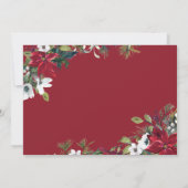 Invitation Red Poinsettia Fête Cocktail de Noël (Dos)