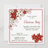 Invitation Red Poinsettia Frame de Noël (Devant)