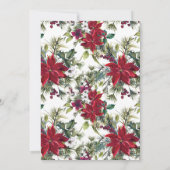 Invitation Red Poinsettia Holly Pine fête d'anniversaire (Dos)