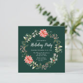 Invitation Red Poinsettia Wreath (Debout devant)