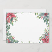 Invitation Red Poinsettia Wreath Deer & Bird Christmas Eve (Dos)