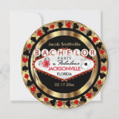 Invitation Red Poker Chip Bachelor Party - do-it-yourself Vil (Devant)