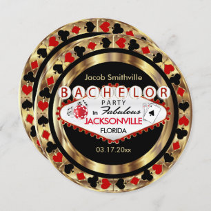 Invitation Red Poker Chip Bachelor Party - do-it-yourself Vil