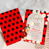 Invitation Red Polkadot Ladybug Daisy Blonde Premier annivers