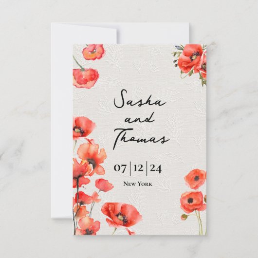 Invitation Red Poppies (Devant)