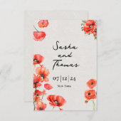 Invitation Red Poppies (Devant / Derrière)