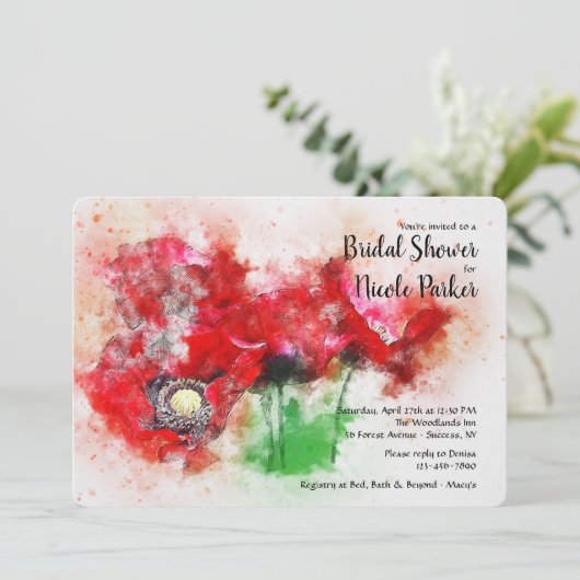 Invitation Red Poppies (Debout devant)