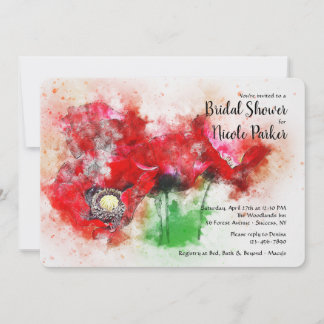 Invitation Red Poppies