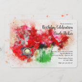 Invitation Red Poppies (Devant / Derrière)