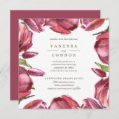 Invitation Red Poppies Classic Boho Floral Mariage (Devant / Derrière)