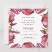 Invitation Red Poppies Classic Boho Floral Mariage (Devant)